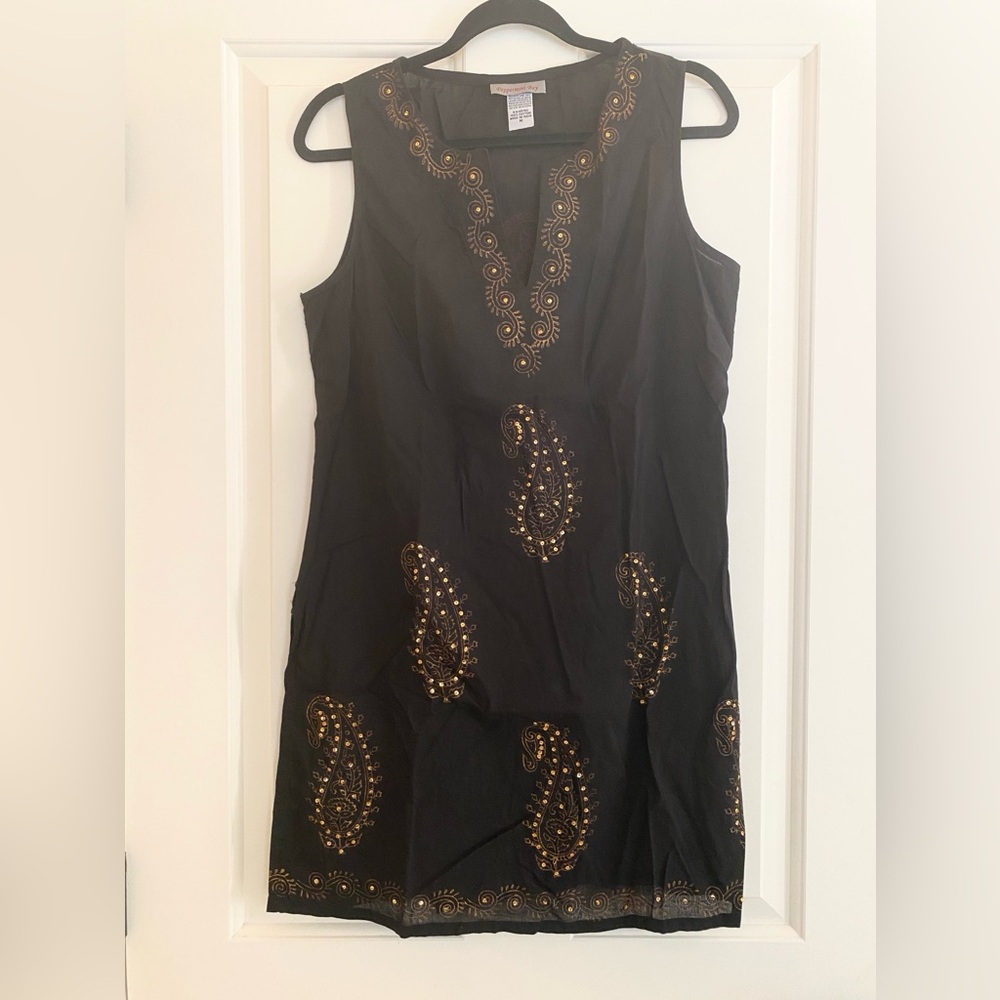 Peppermint Bay Black Cotton Swim Cover Up